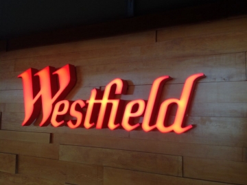 3D internally illuminated letters fixed to timber wall (3D213)